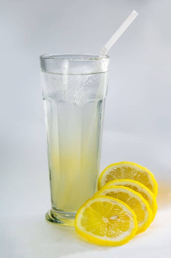 lemon juice in grass