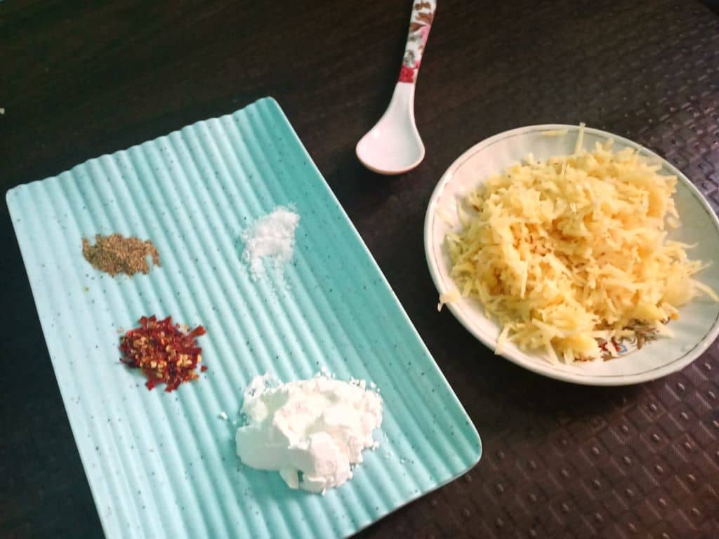 Potato fritters ingredients