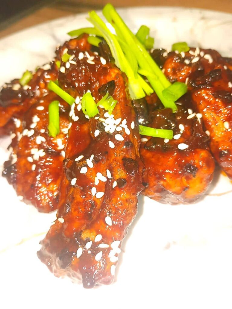 saucy korean inspired chicken wings pics